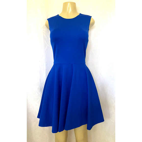 Diane von Furstenberg Jeannie Fit And Flare Dress Sleeveless Royal Blue … - Picture 2 of 8